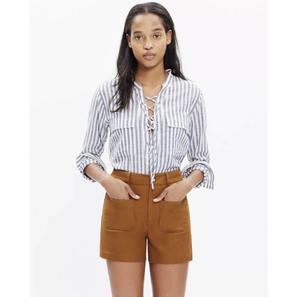 Madewell Women's Monroe High-Rise Cotton Linen Shorts
